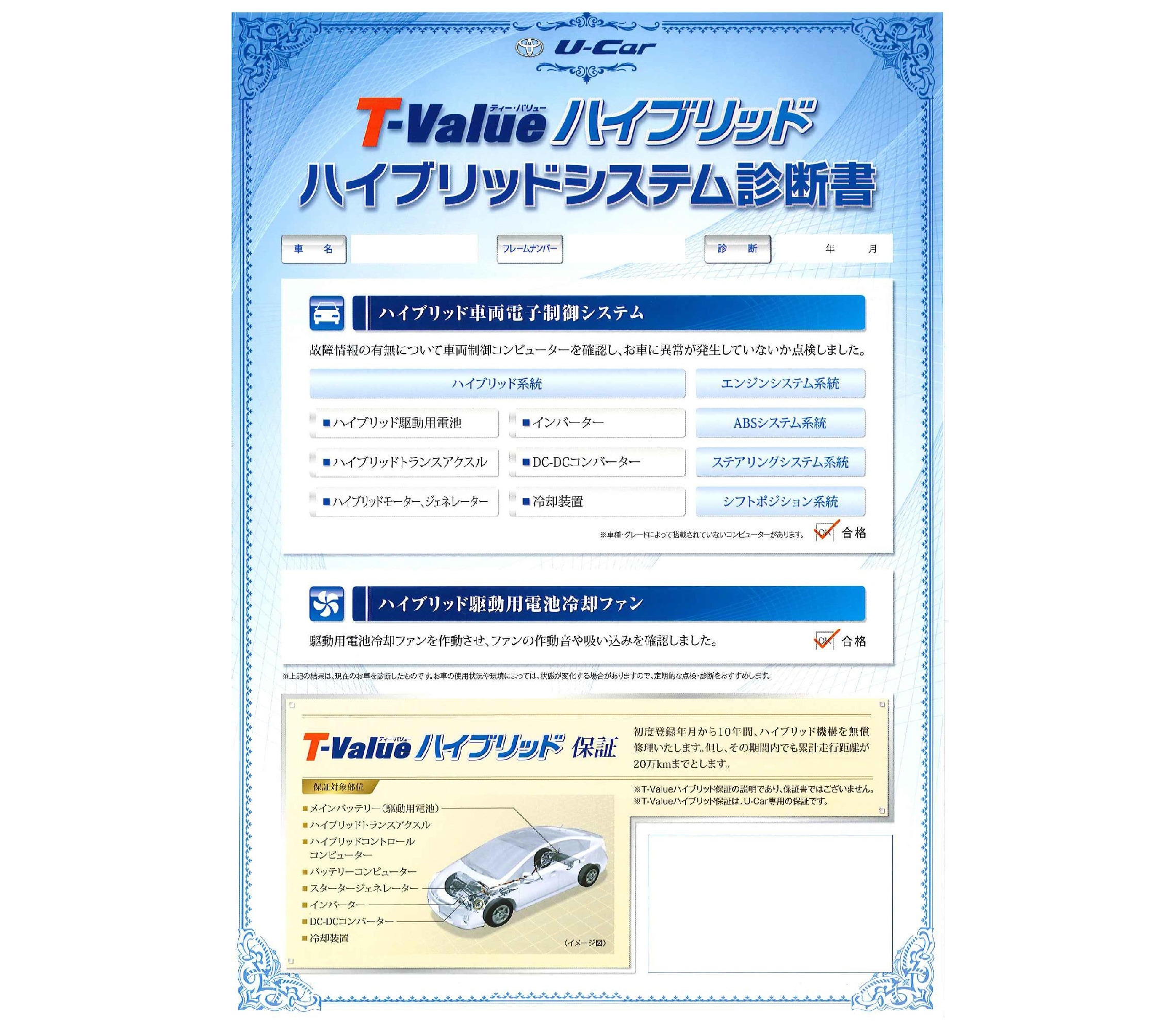 ハイブリットシステム診断書